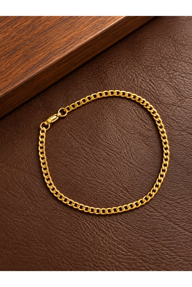 Gold model stainless steel tarnish-resistant gourmet bracelet 19cm 1.75mm