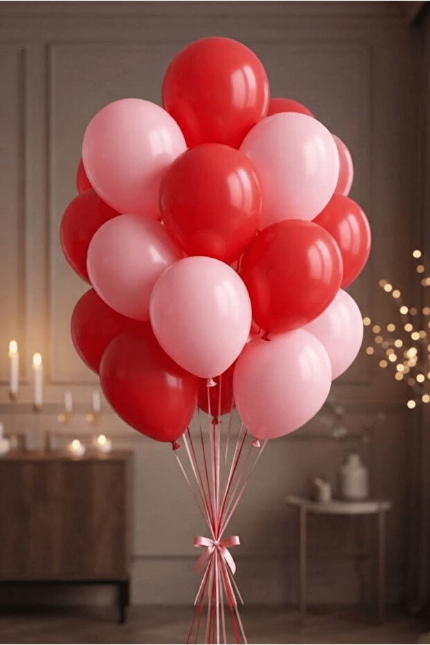 Red Pink Concept Balloon 20 Pieces Party Decoration Birthday and Stylish Special Day Organization Decor