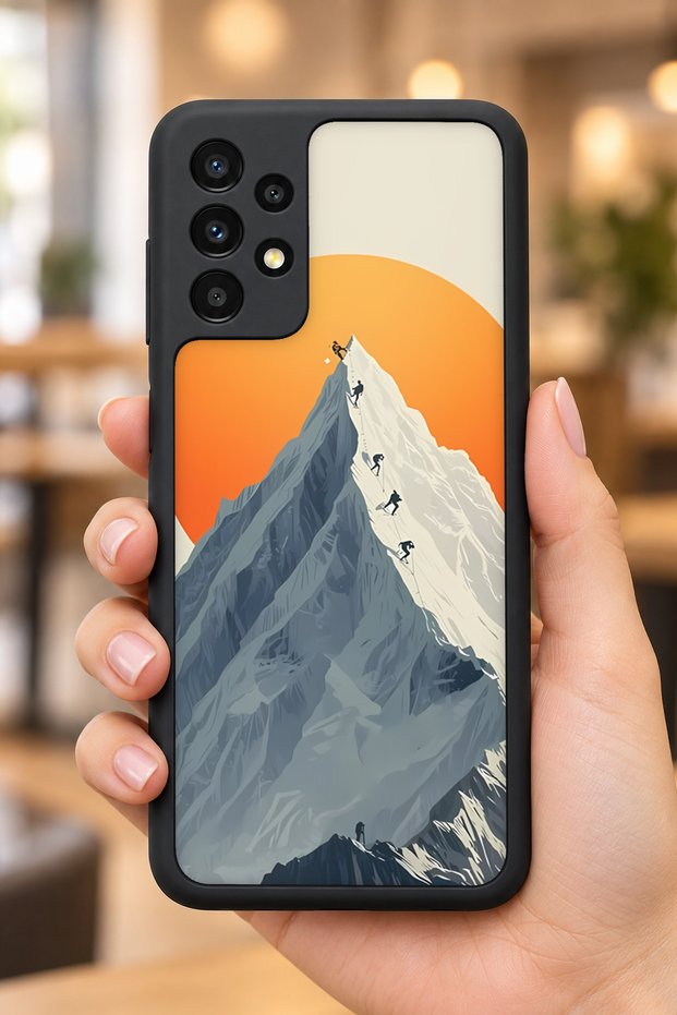 Samsung Galaxy A13 / A23 Compatible Snowy Mountain Pattern Shockproof Case with Camera Protection
