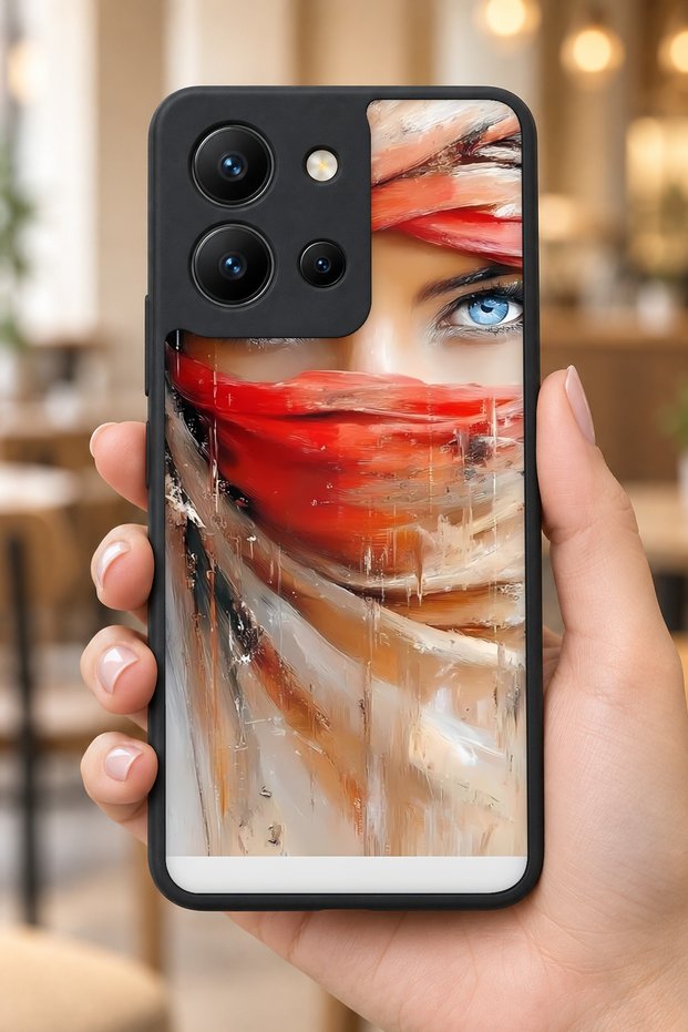 حافظة مقاومة للصدمات متوافقة مع Vivo Y36 مع حماية للكاميرا بنمط أحمر
