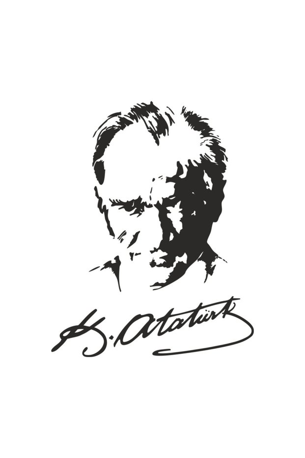 K. Atatürk Portrait Sticker, Atatürk Signature Sticker, Car Sticker, Atatürk Portrait Signature Sticker