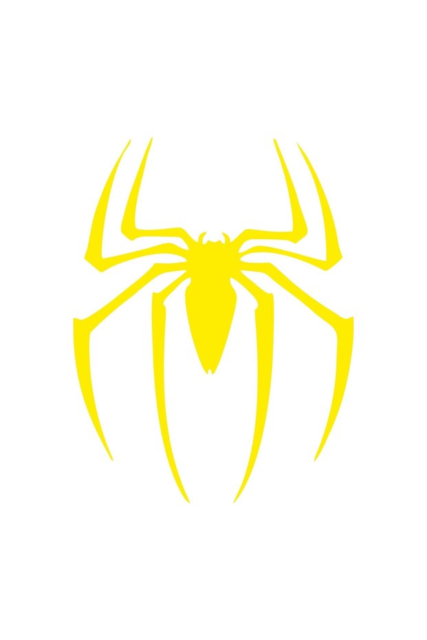 Spider Marvel Car Sticker Yellow