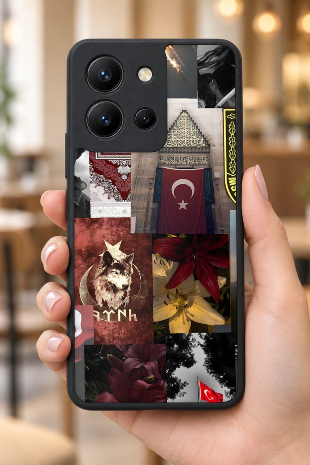 حافظة مقاومة للصدمات متوافقة مع Vivo Y36 بنمط تركي مع حماية للكاميرا