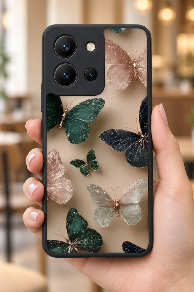 حافظة مقاومة للصدمات متوافقة مع Vivo Y36 مع حماية للكاميرا بنمط الفراشات