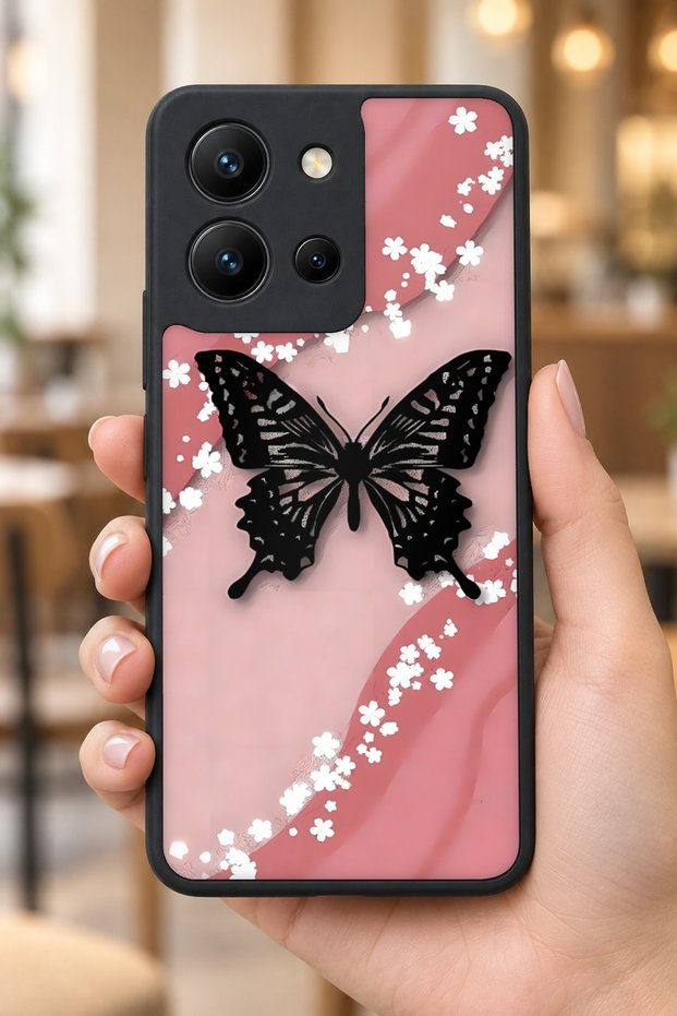 حافظة مقاومة للصدمات متوافقة مع هاتف Vivo Y36 باللون الأسود مع حماية للكاميرا