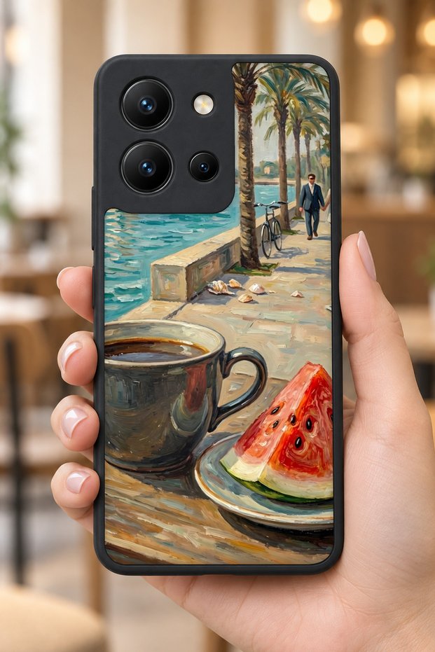 حافظة مقاومة للصدمات متوافقة مع Vivo Y36 مع حماية للكاميرا بنمط راحة اليد