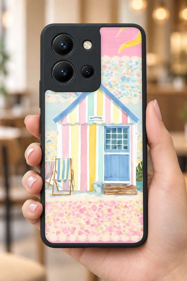 حافظة مقاومة للصدمات متوافقة مع Vivo Y36 ونمط BeachCottage مع حماية للكاميرا