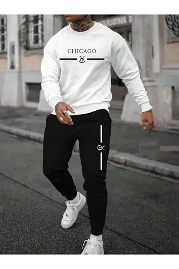 Men's Printed Tracksuit Set Oversize 3-Strand Comfortable Fit