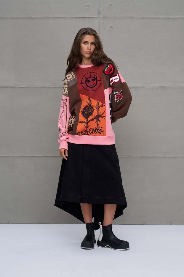 Multicolor Printed Oversize Sweatshirt 18219