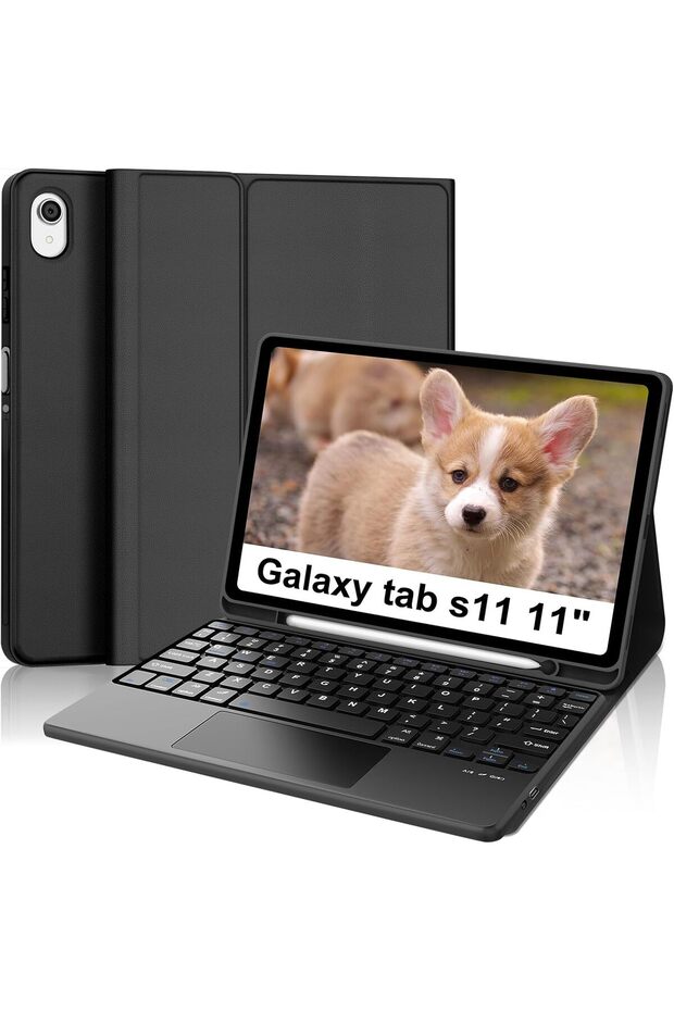 Keyboard Case for Samsung Galaxy Tab S11 11 inch 2025, Tablet Cover with Pen Holder, Black