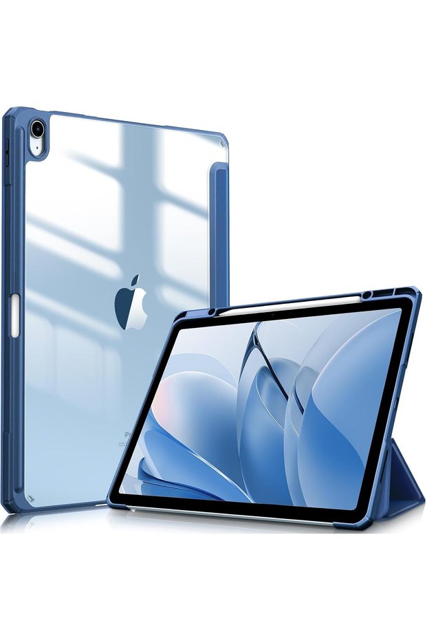 Hybrid Case for iPad Air 13-inch M4 (2026) / M3 (2025) / M2 (2024), Shockproof TPU Frame Blue