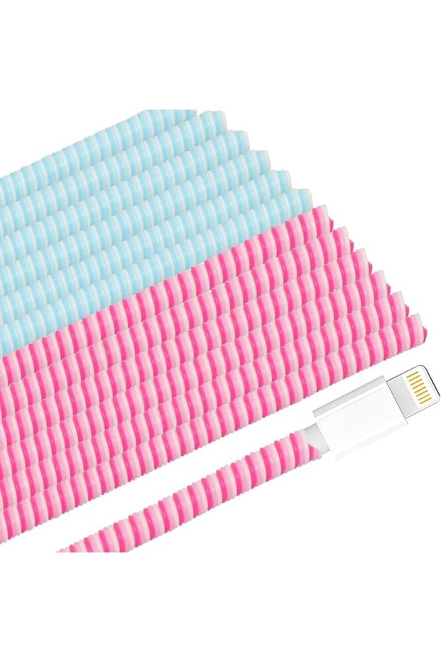 12 Pcs Cable Protector, Spiral Data Cable Protective Sleeve, Prevent Pets from Biting The Cable Char