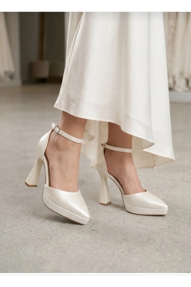 High Heeled Platform Back Buckle Evening Dress Bridal and Engagement Heeled Women's Shoes