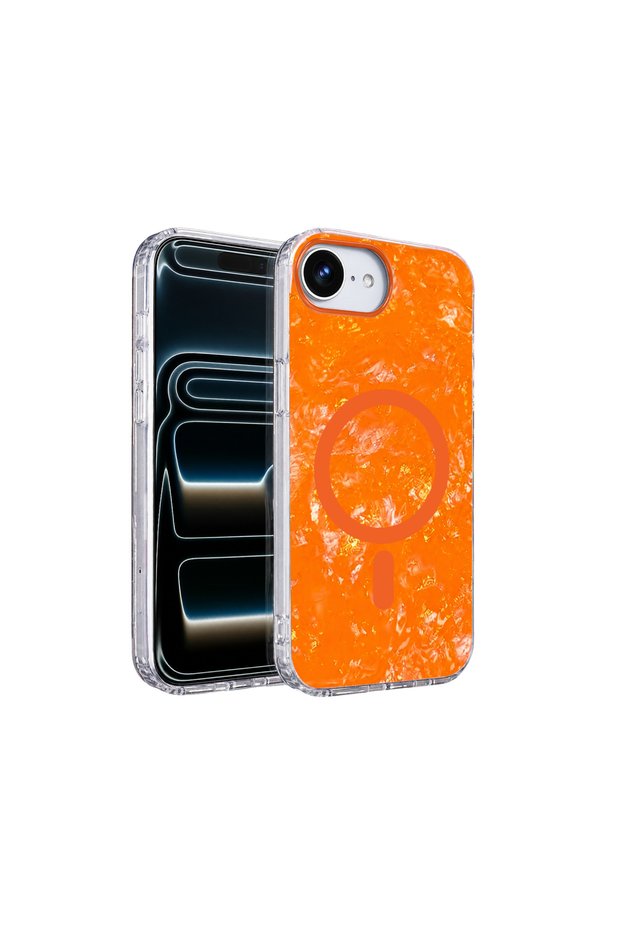 Onegif Apple iPhone 17E Mila Wavy Magsafe Cover - Orange