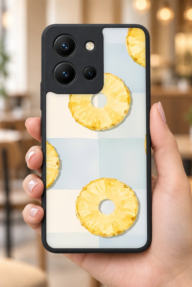 حافظة مقاومة للصدمات متوافقة مع Vivo Y36 مع حماية للكاميرا بنمط الأناناس