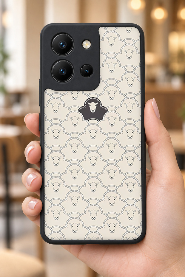 حافظة مقاومة للصدمات متوافقة مع Vivo Y36 بنمط جلد الغنم وحماية للكاميرا
