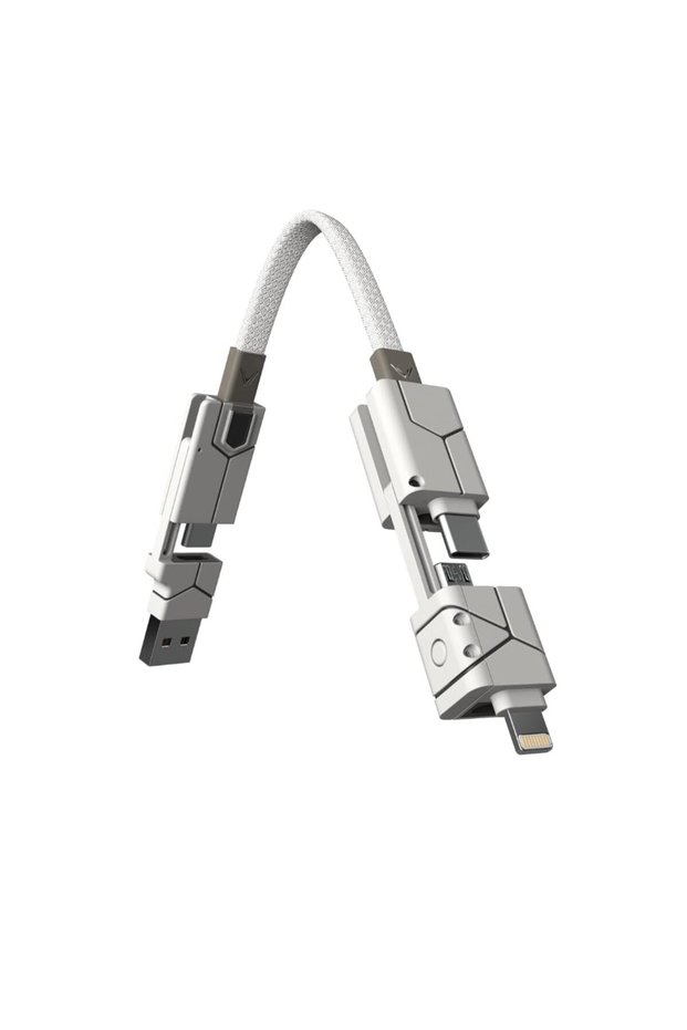Zeus-X Go 6 in 1 Keychain Universal Cable 240W 5Gbps USB3.0 USB-C, Lightning, Micro-USB, USB-A Fastest Keychain Cable Zinc Alloy Ultra Durable