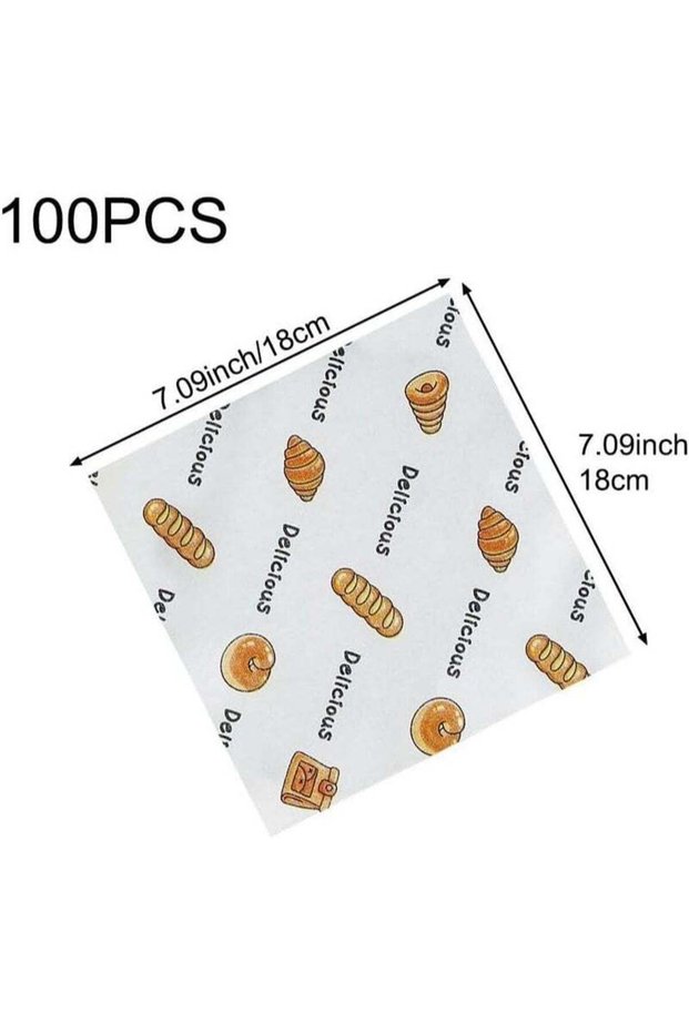 100Pcs Wax Paper Sheets for Food, Basket Liners Food Picnic Paper Sheets