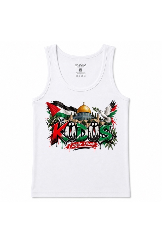 Jerusalem Gold Dome & Flag Collage Graphic Tank Top