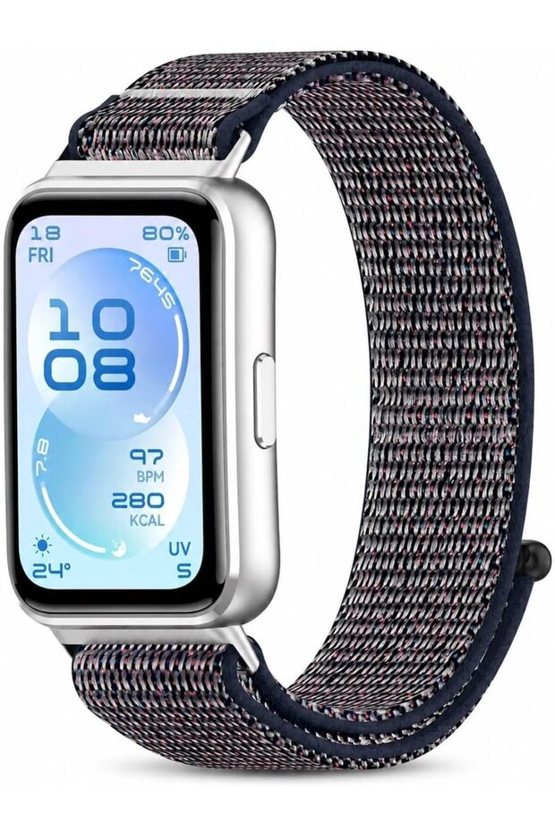 Nylon Sport Watch Strap Compatible with HUAWEI Band 11/Band 11 Pro, Soft Breathable Adjustable Loop Replacement Wristband, Lightweight Woven Fabric for Men & Women