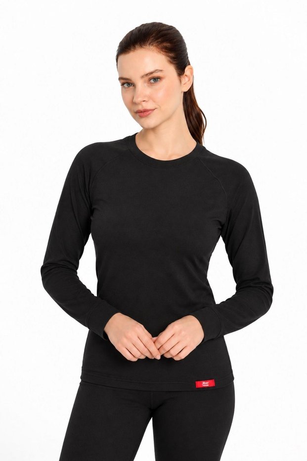 Women's Premium Heated Warm Round Neck Long Sleeve Thermal Top Undergarment