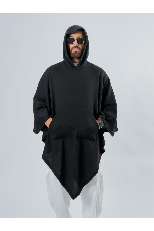 Yarasa Black Men's Poncho Coc3528