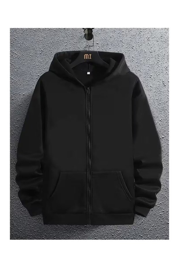 Zipped Hooded Sweatshirt