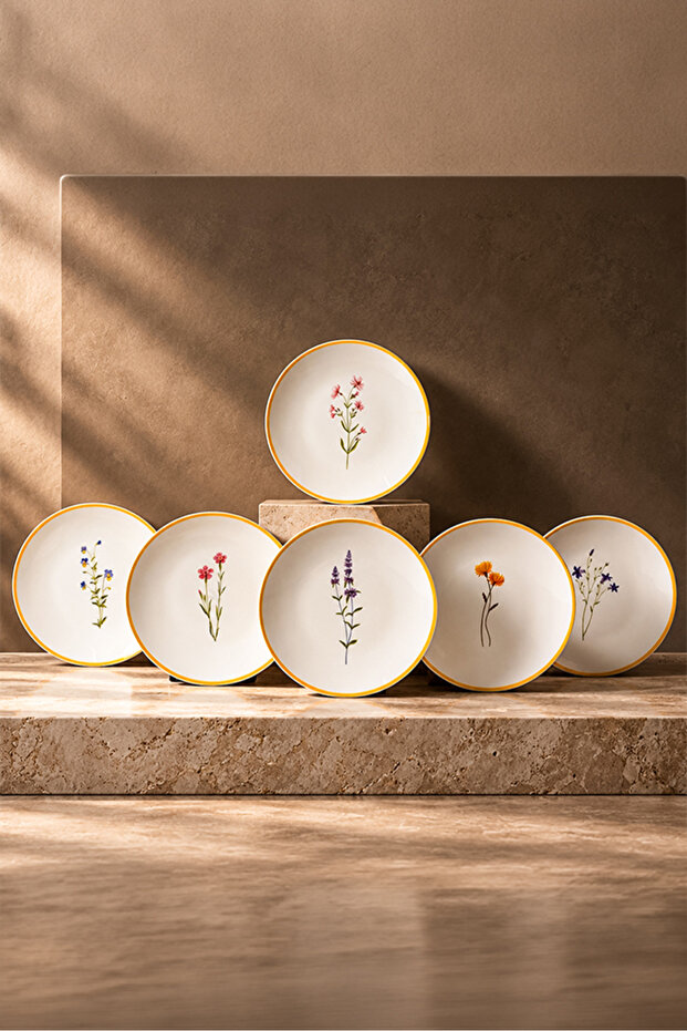 Country Garden 6 Piece Cake Plate Set