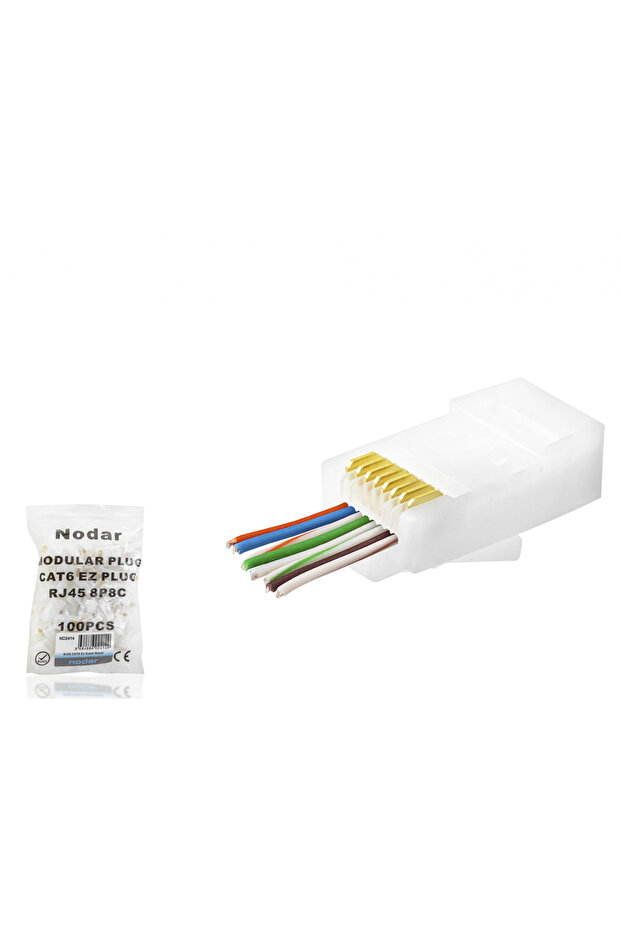 Economical Rj45 Connector Set 100 Pieces White