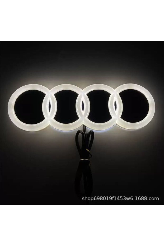 Audi 4D Illuminated Logo 18*5.8 cm White Emblem Logo Car Accessory Audi Illuminated Vehicle Logo Emblem