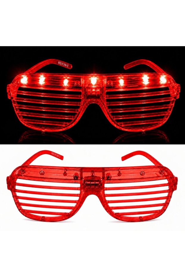 Led Lighted Shutter Party Glasses Red Color Shutter Glasses