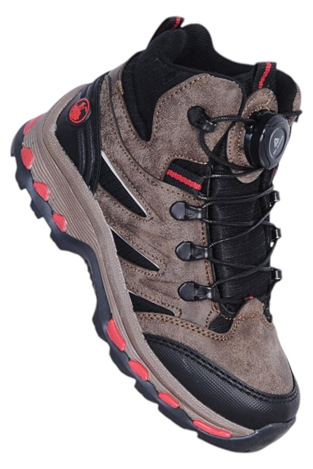 2299 Brown Smart Lace-Up Boys' Boots with Fur Inside
