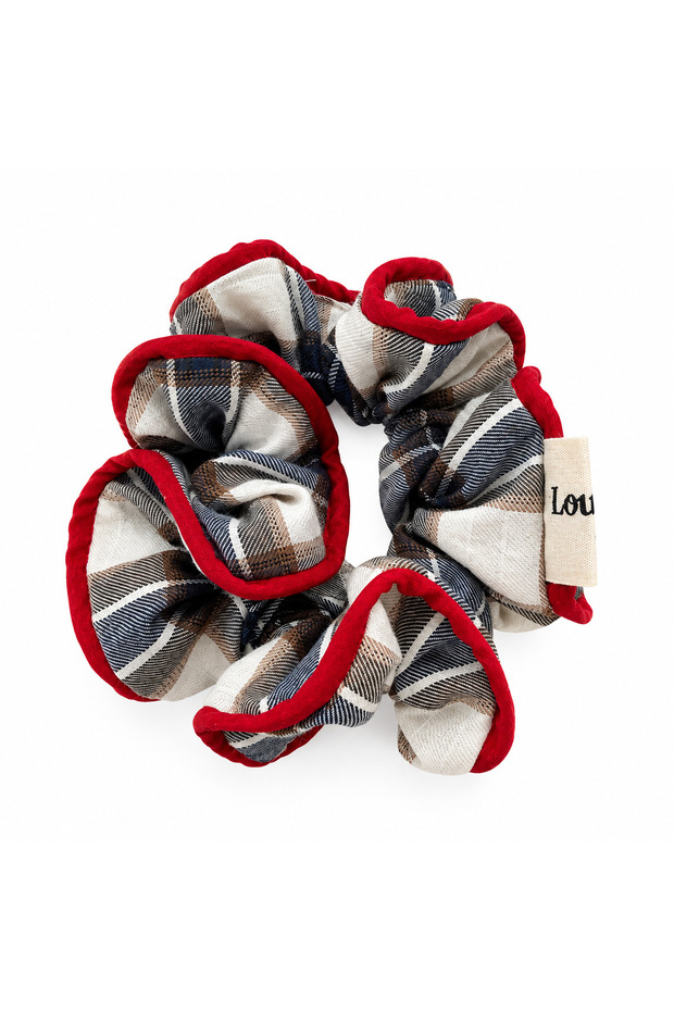 Checkered Red Striped Elastic Hair Tie