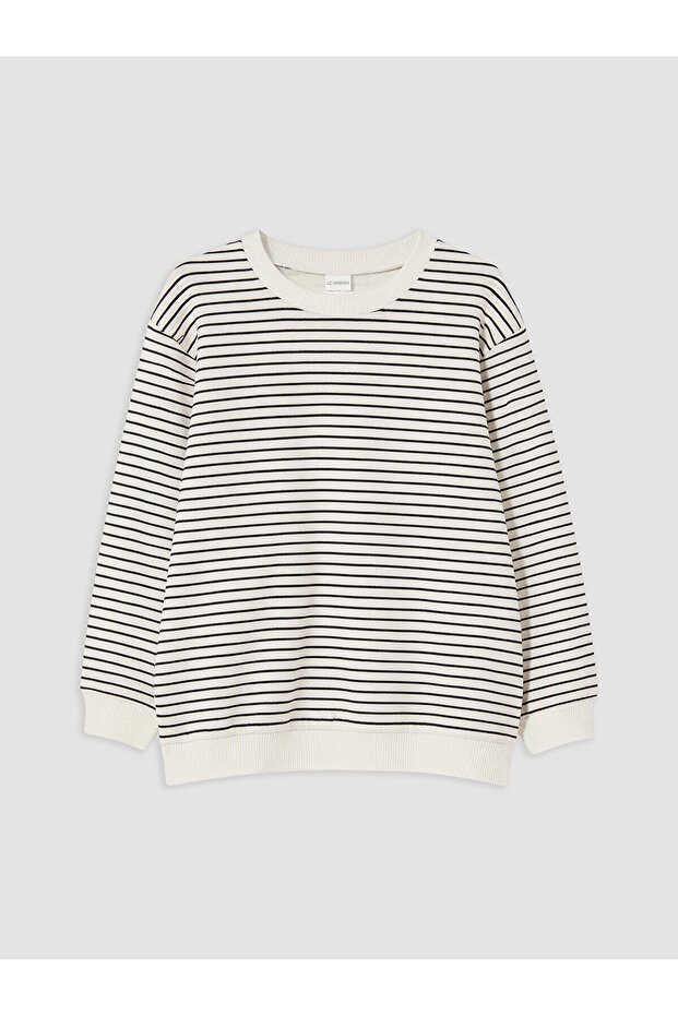 Alita City Standard & Regular Girls' Sweatshirt with Black Stripes