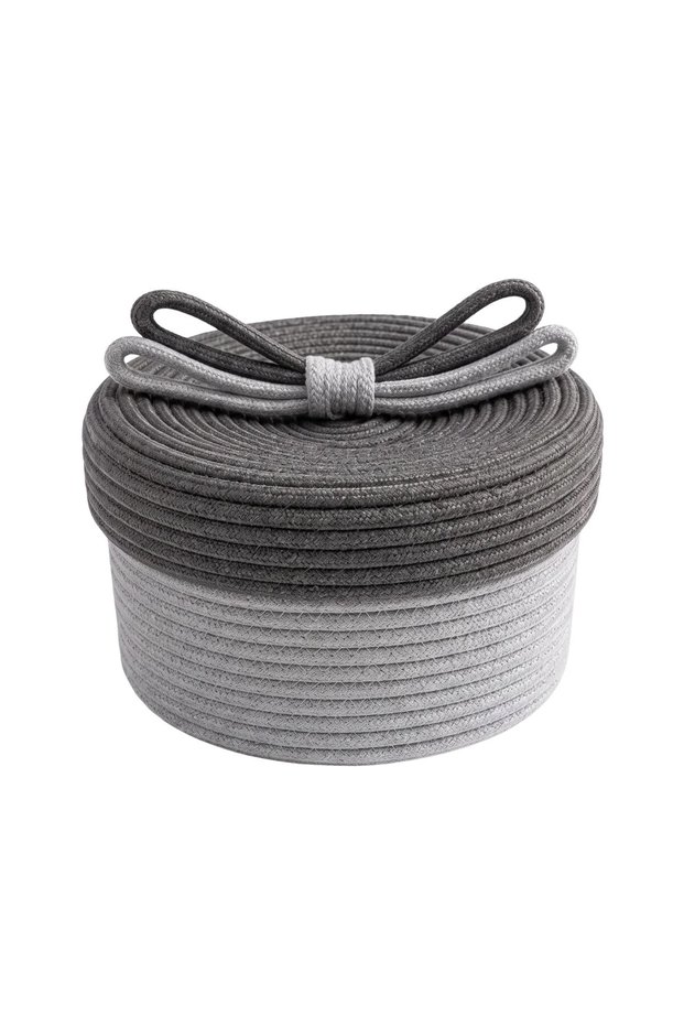 Pearl Series Jute Decorative Basket S Size (12X23 cm) | Kurdeleli Vegan Desktop & Bathroom Organizer