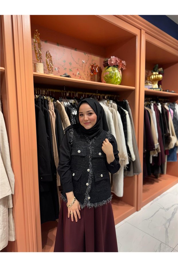 Liya angora vest black