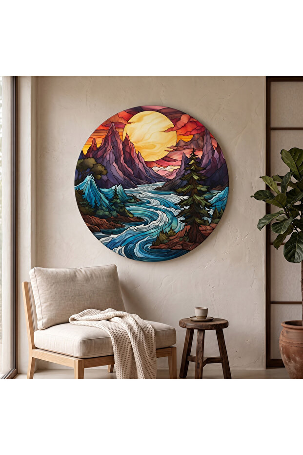 Decorative Round Canvas Painting - Artcnvsovl16