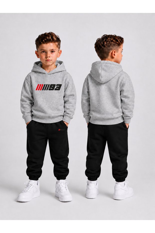 Children's Hooded Sweatshirt Tracksuit Set 2-Piece Printed Top and Bottom Set