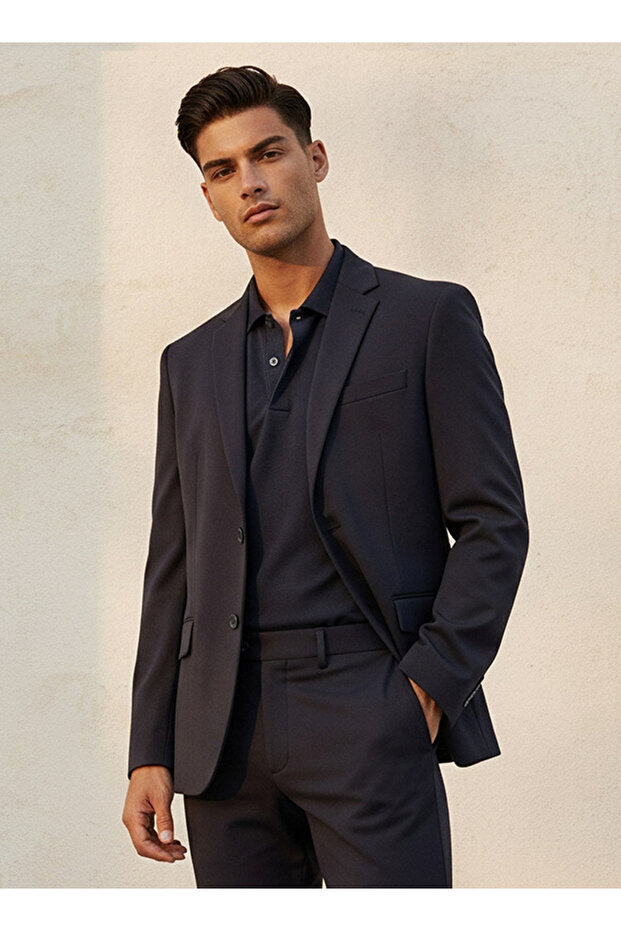 Regular Fit Notch Lapel Blazer