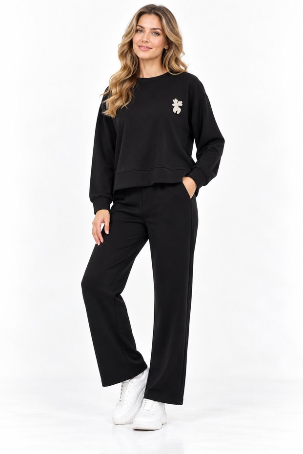 Modal Fabric Trousers with Piping Detail Tracksuit Set