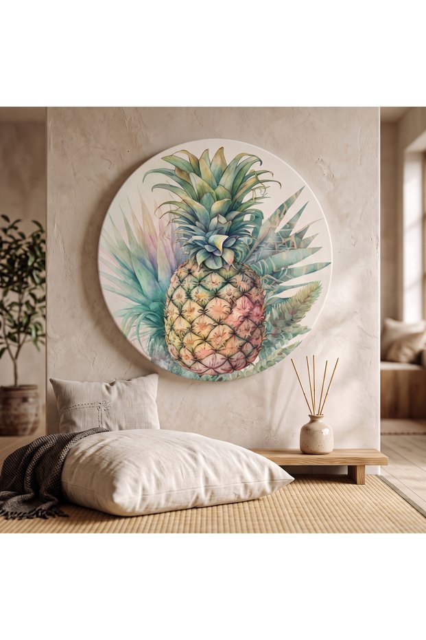Decorative Round Canvas Painting - Artcnvsovl25