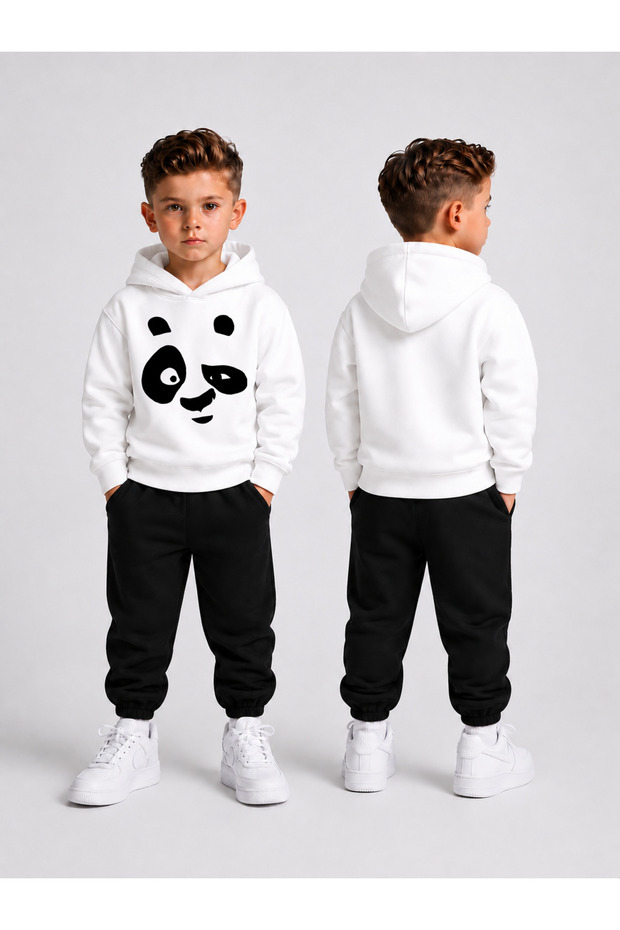 Children's Hooded Sweatshirt Tracksuit Set 2-Piece Printed Top and Bottom Set