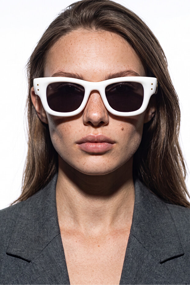 Sezer White Black Sunglasses