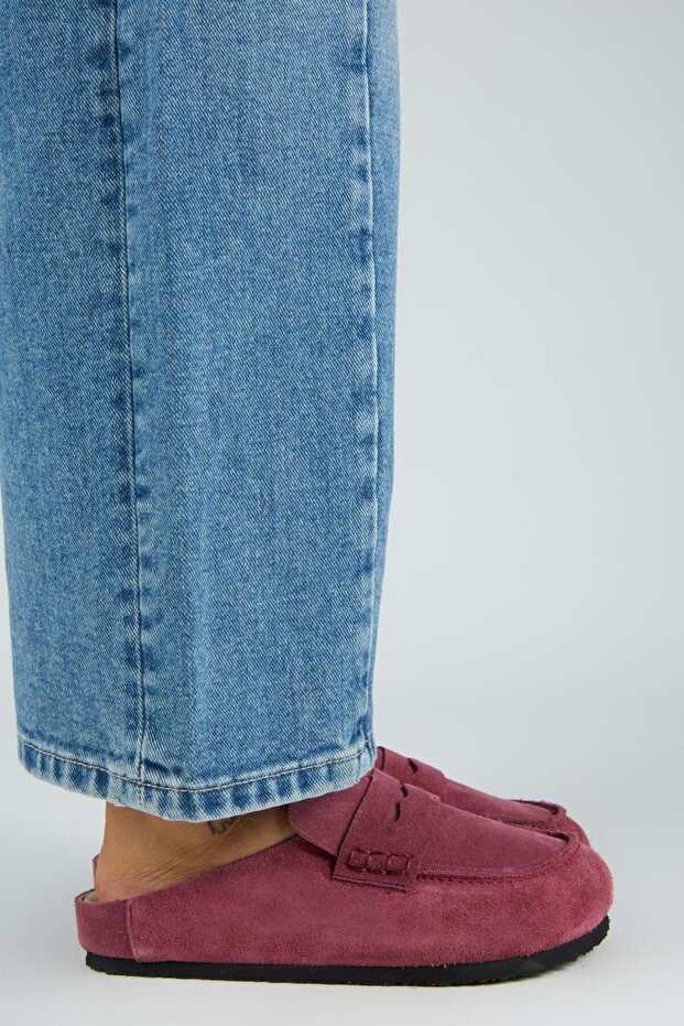 Ziva 2 Women's Genuine Leather Loafer Sabo Cherry Slippers
