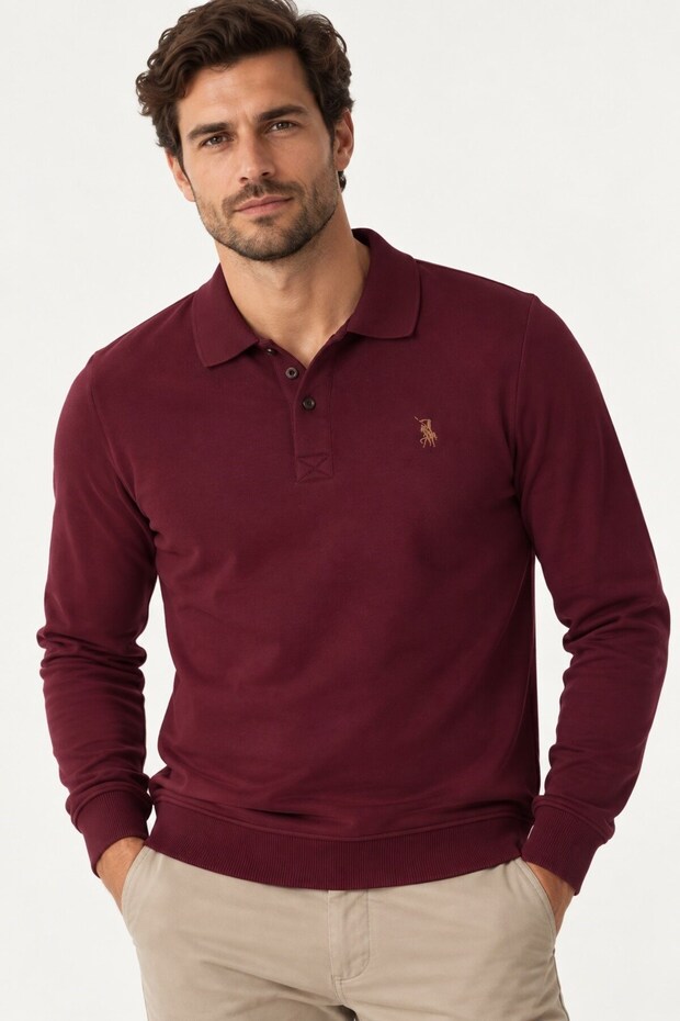 Men's Cotton Sweatshirt Purple V9007