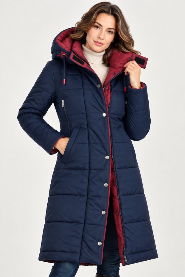 Women's Coat Navy Blue Z9738