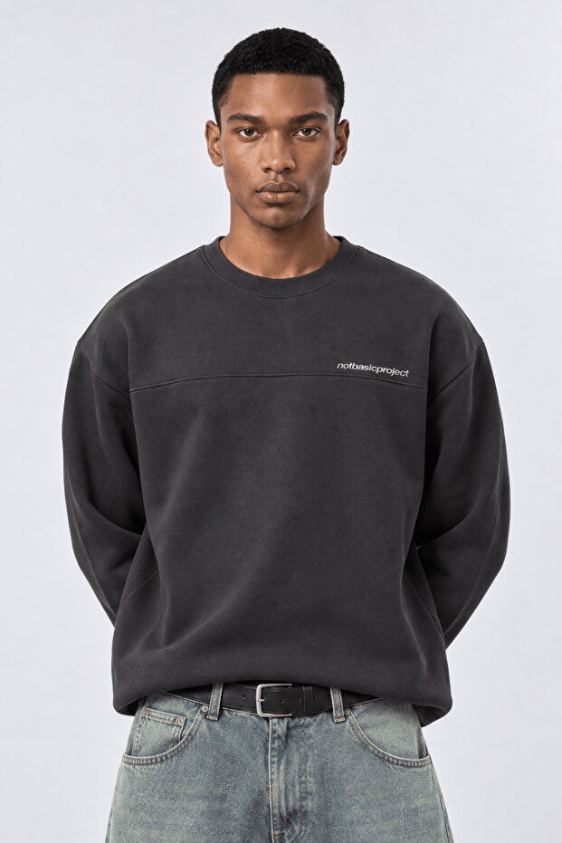 Men's Notbasicproject Oversize Long Sleeve Coffee