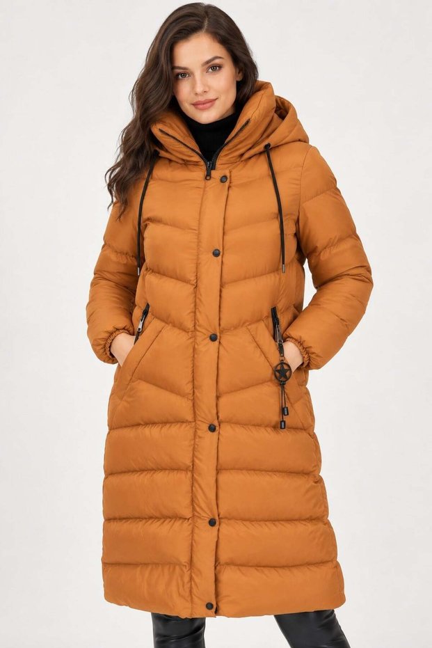 Women's Coat Plain Tan Z9719