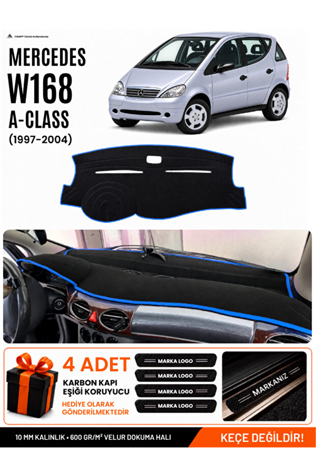 Mercedes W168 a Class (1997-2004) Compatible Glove Box Cover, Glove Box Case - Black-Blue - Mb001