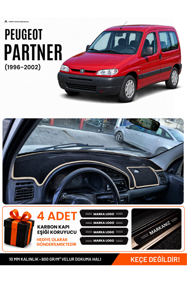 Peugeot Partner (1996-2002) Compatible Glove Box Cover, Glove Box Case - Black-Beige - Pe023